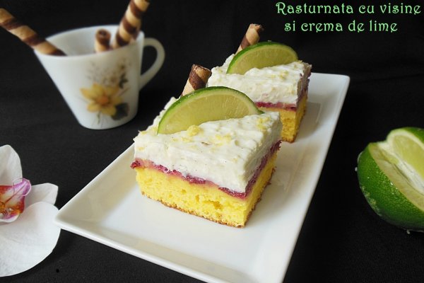 Rasturnata cu visine si crema de lime