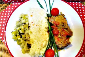 Madras de miel cu orez si chutney de mere cu menta