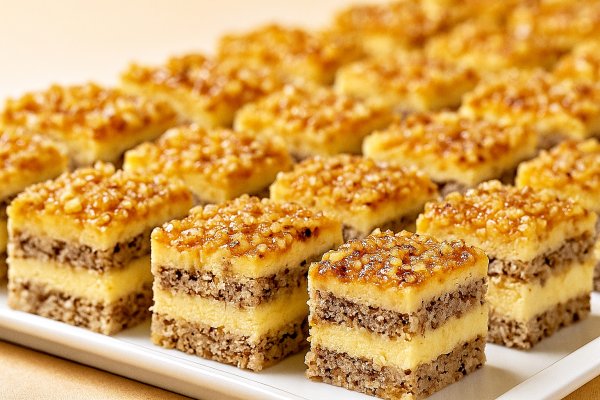 Prajitura cu foi de nuca si crema de vanilie – cel mai fin, cremos si aromat desert