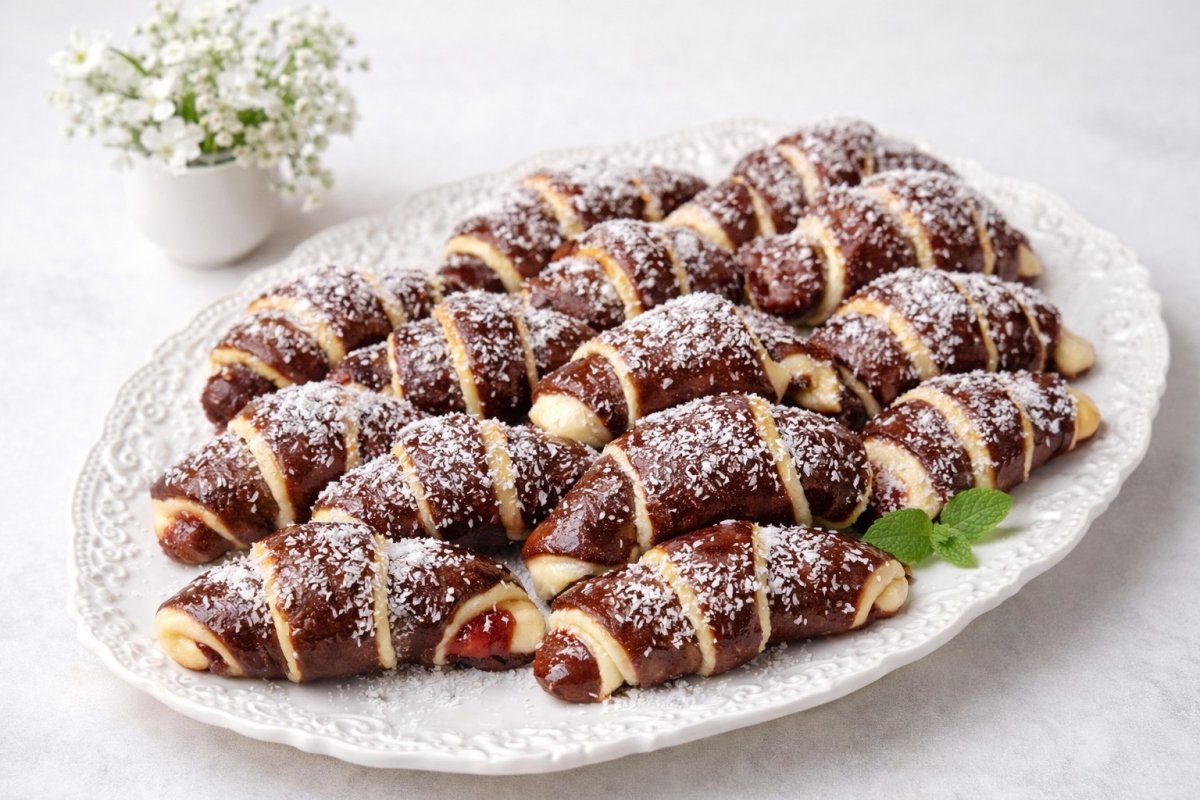 Cornuri de post in doua culori - reteta usoara, economica si delicioasa
