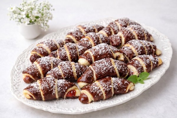 Cornuri de post in doua culori - reteta usoara, economica si delicioasa