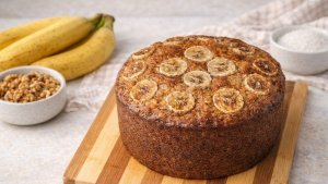 Prajitura pufoasa cu banane - reteta de post simpla si gustoasa