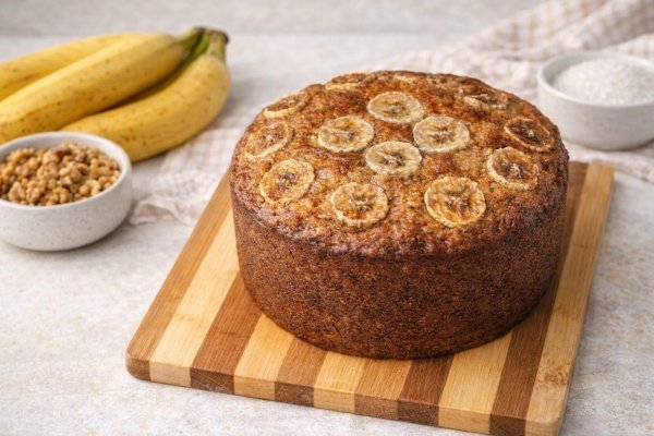 Prajitura pufoasa cu banane - reteta de post simpla si gustoasa