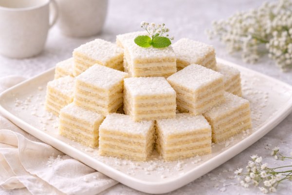 Prajitura Alba ca Zapada cu foi fragede si crema de lamaie - reteta de post, simpla si delicioasa