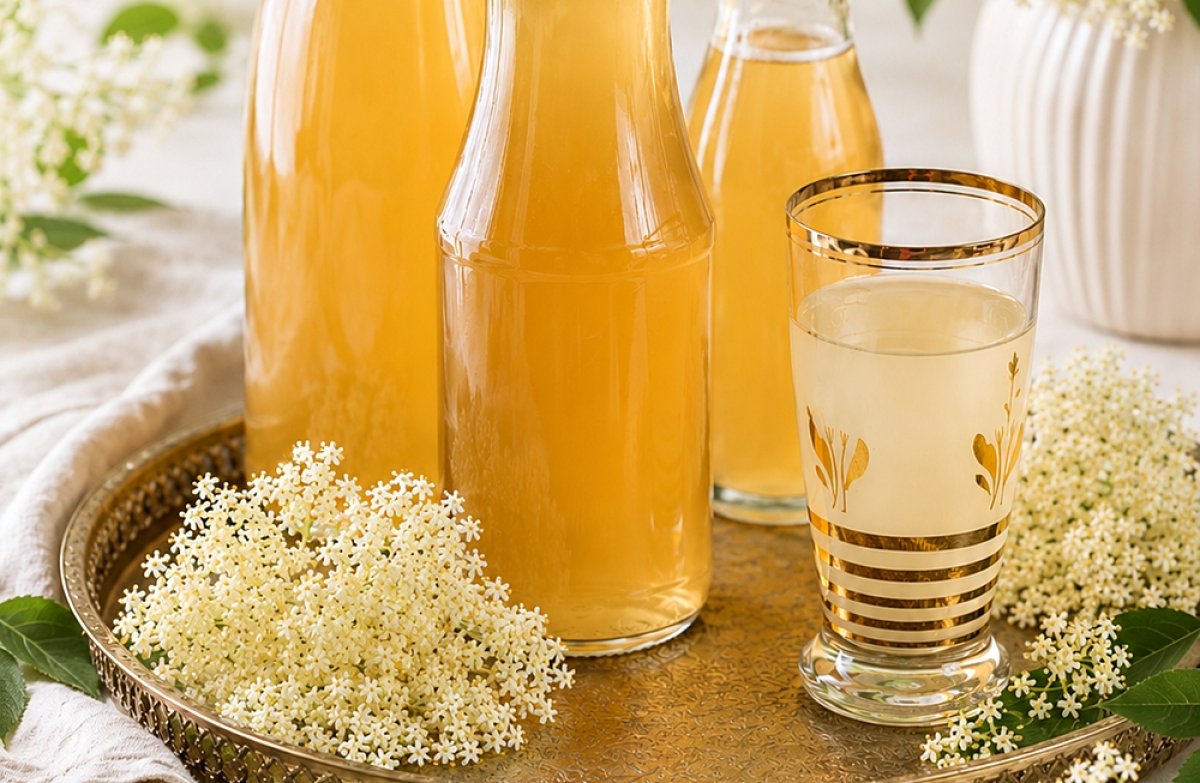 Sirop de soc preparat la rece - reteta naturala, aromata si usor de facut
