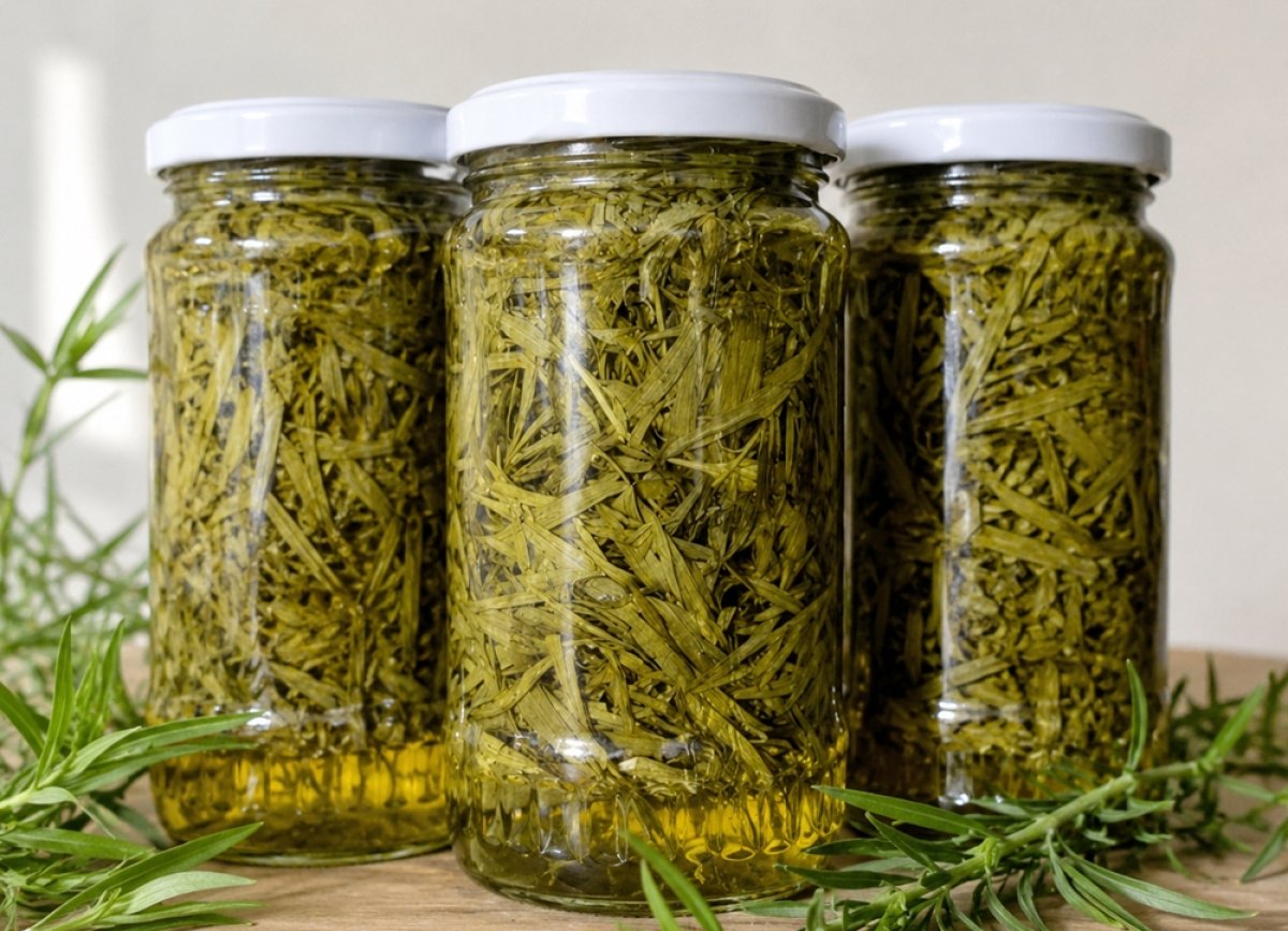 Tarhon in otet pentru iarna - metoda simpla si naturala de conservare
